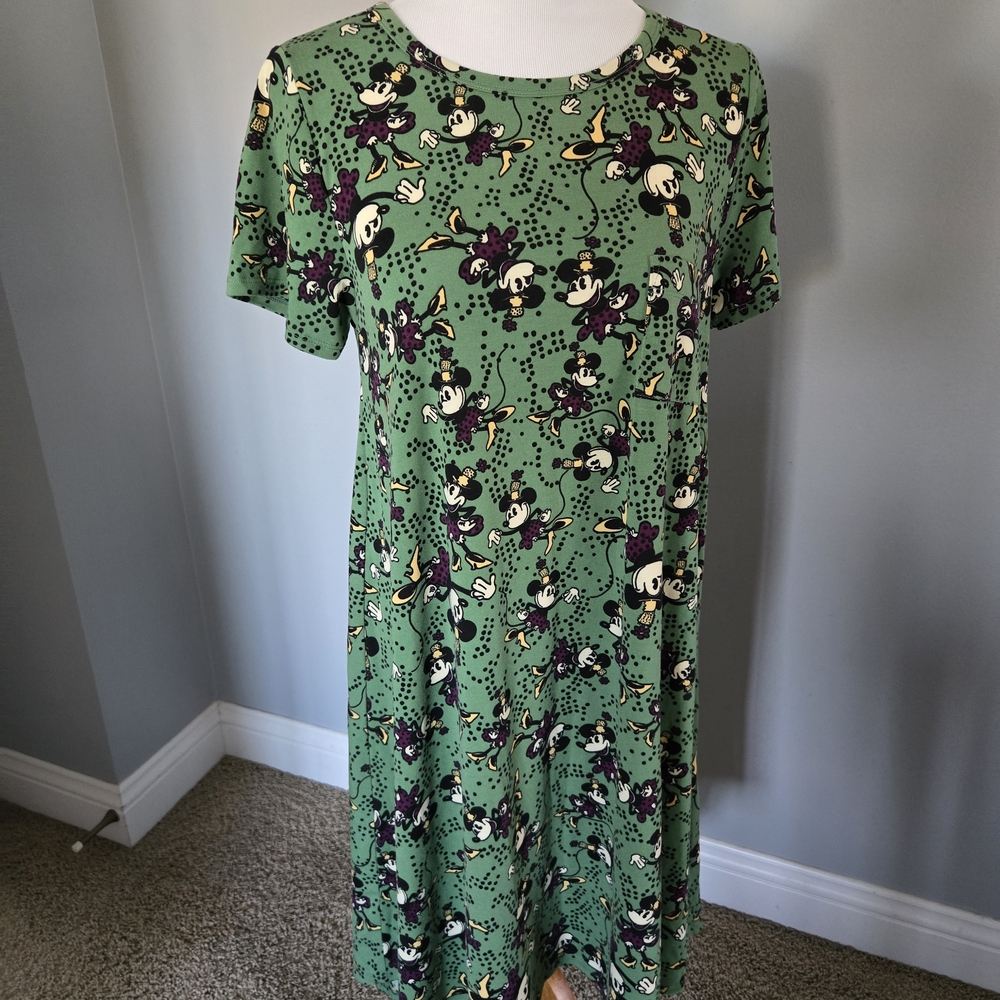 NWOT LuLaRoe Green Disney Print Midi Dress